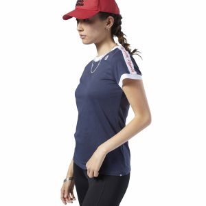 Reebok Training Essentials Linear Logo T Shirt Damen - Navy - DE 315-RND